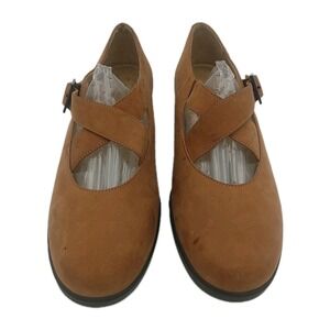 Rockport Camel Nubuck Leather Cross Strap Mary Janes Size US Women's 8M